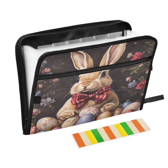Organ Folder 14.2 x 0.8 x 10.6 Inches 13 Separate Pockets A4 Size Documents Folder A Sort Storage File Manager For The Home Office Easter Brown Rabbit