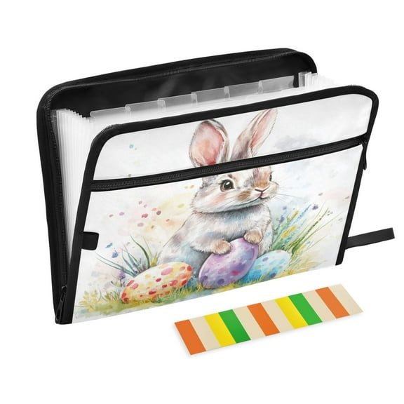 Organ Folder 14.2 x 0.8 x 10.6 Inches 13 Separate Pockets A4 Size Documents Folder A Sort Storage File Manager For The Home Office Easter Watercolor Rabbit