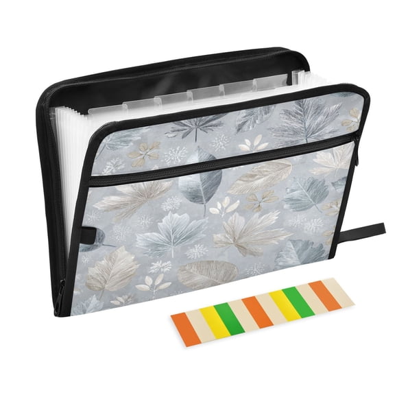 Organ Folder 14.2 x 0.8 x 10.6 Inches 13 Separate Pockets A4 Size Documents Folder A Sort Storage File Manager For The Home Office Frozen Fallen Leaves Design