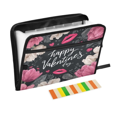 Organ Folder 14.2 x 0.8 x 10.6 Inches 13 Separate Pockets A4 Size Documents Folder A Sort Storage File Manager For The Home Office Happy Valentine's Day