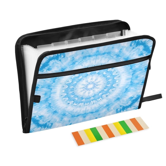 Organ Folder 14.2 x 0.8 x 10.6 Inches 13 Separate Pockets A4 Size Documents Folder A Sort Storage File Manager For The Home Office Light Blue Tie Dye Pattern