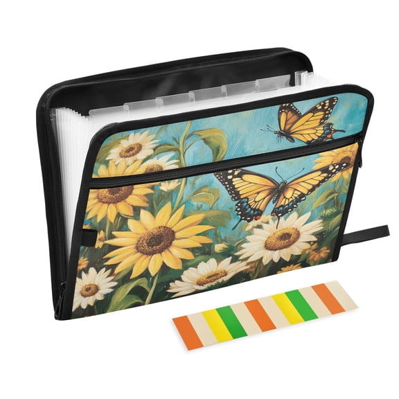 Organ Folder 14.2 x 0.8 x 10.6 Inches 13 Separate Pockets A4 Size Documents Folder A Sort Storage File Manager For The Home Office Lovely Big Butterfly
