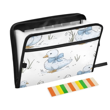 Organ Folder 14.2 x 0.8 x 10.6 Inches 13 Separate Pockets A4 Size Documents Folder A Sort Storage File Manager For The Home Office Lovely Cartoon Duck Design