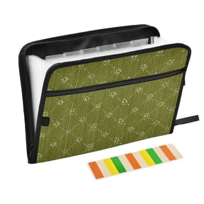 Organ Folder 14.2 x 0.8 x 10.6 Inches 13 Separate Pockets A4 Size Documents Folder A Sort Storage File Manager For The Home Office Olive Green Dotted Lines