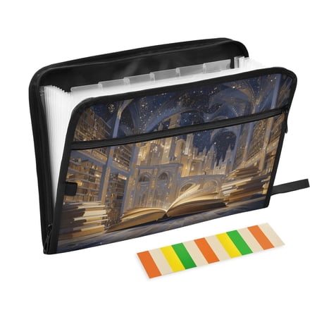 Organ Folder 14.2 x 0.8 x 10.6 Inches 13 Separate Pockets A4 Size Documents Folder A Sort Storage File Manager For The Home Office Open Book Glowing Pages