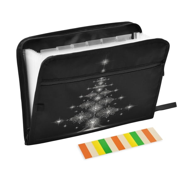 Organ Folder 14.2 x 0.8 x 10.6 Inches 13 Separate Pockets A4 Size Documents Folder A Sort Storage File Manager For The Home Office Silver Christmas Tree