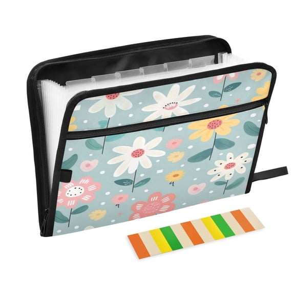 Organ Folder 14.2 x 0.8 x 10.6 Inches 13 Separate Pockets A4 Size Documents Folder A Sort Storage File Manager For The Home Office Stick Figure Flower