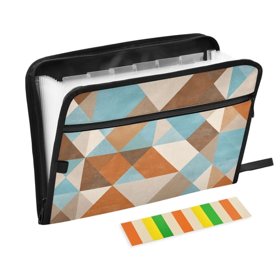 Organ Folder 14.2 x 0.8 x 10.6 Inches 13 Separate Pockets A4 Size Documents Folder A Sort Storage File Manager For The Home Office Terracotta Triangle Geometric Mosaic