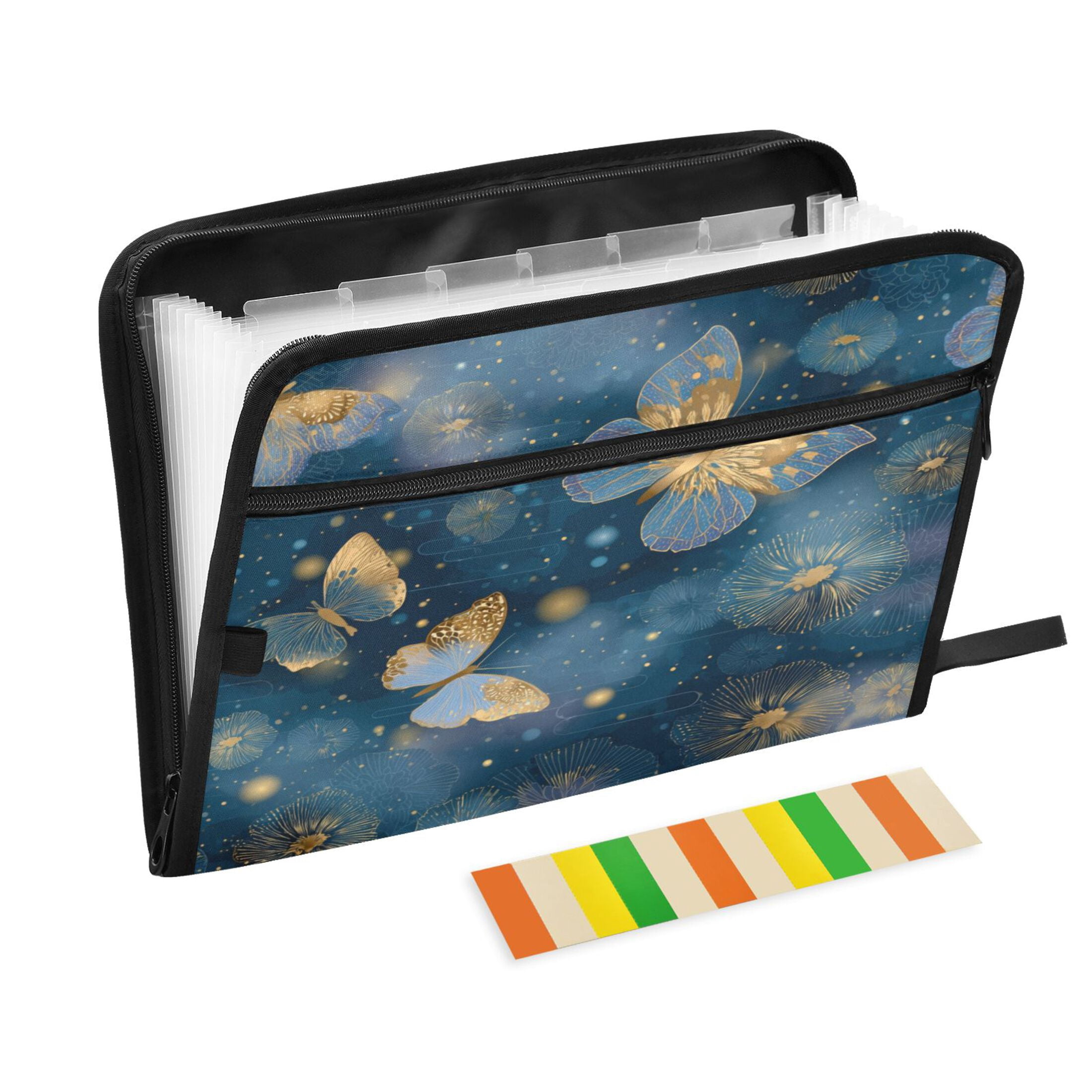 Organ Folder 14.2 x 0.8 x 10.6 Inches 13 Separate Pockets A4 Size Documents Folder A Sort Storage File Manager For The Home Office Traditional Japanese Butterfly