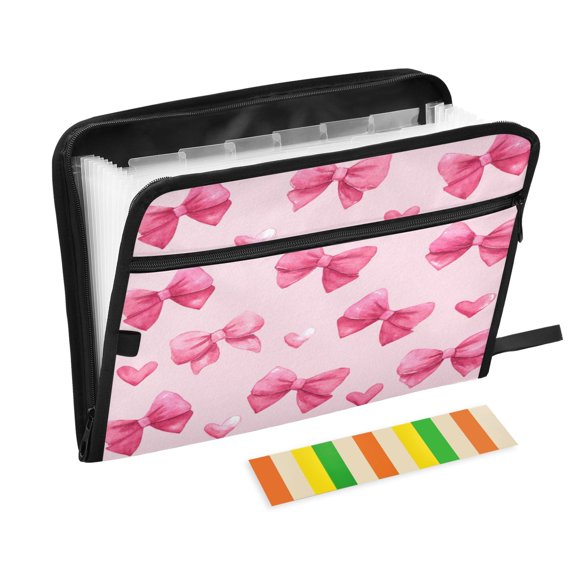 Organ Folder 14.2 x 0.8 x 10.6 Inches 13 Separate Pockets A4 Size Documents Folder A Sort Storage File Manager For The Home Office Valentine's Day Bow