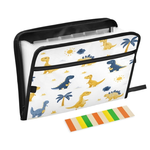 Organ Folder 14.2 x 0.8 x 10.6 Inches 13 Separate Pockets A4 Size Documents Folder A Sort Storage File Manager For The Home Office Yellow Dinosaur Seamless