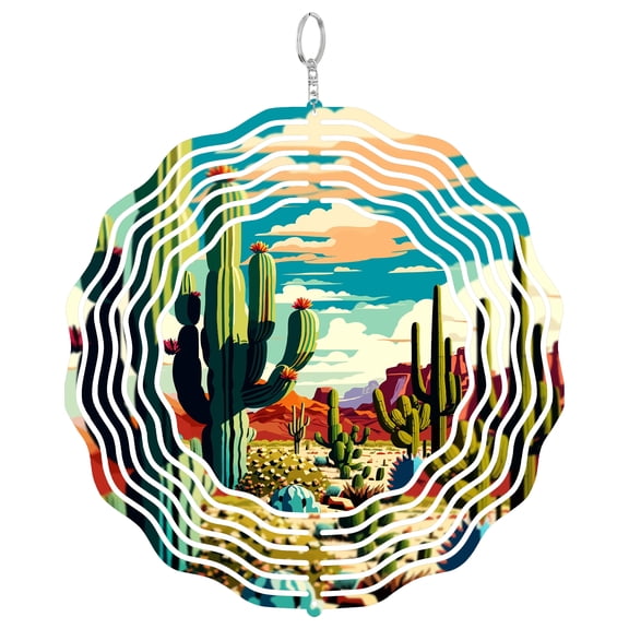 Organ Pipe Cactus Arizona Wind Spinner, Kinetic Hanging Garden Art