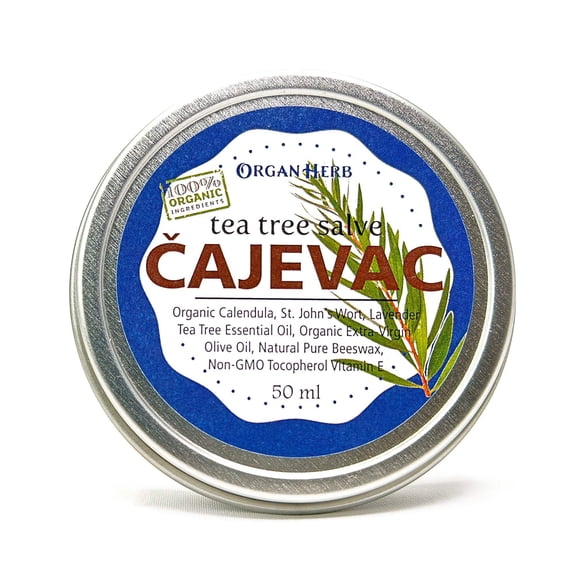 OrganHerb Organic Tea Tree Salve (Čajevac) 2 oz – Natural Relief for Skin Irritations