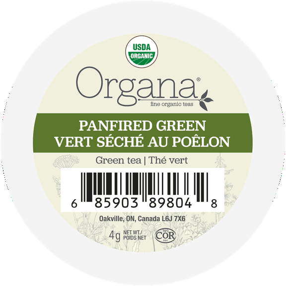 Organa Fine USDA Organic Gourmet Tea Single Serve Pods , Panfired Green Tea, 24 Count