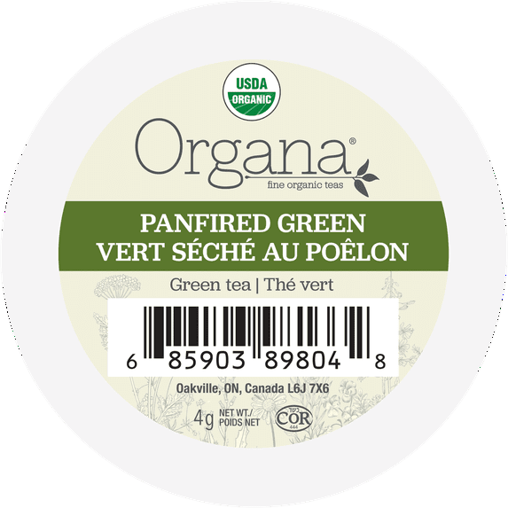 Organa Fine USDA Organic Gourmet Tea Single Serve Pods , Panfired Green Tea, 24 Count