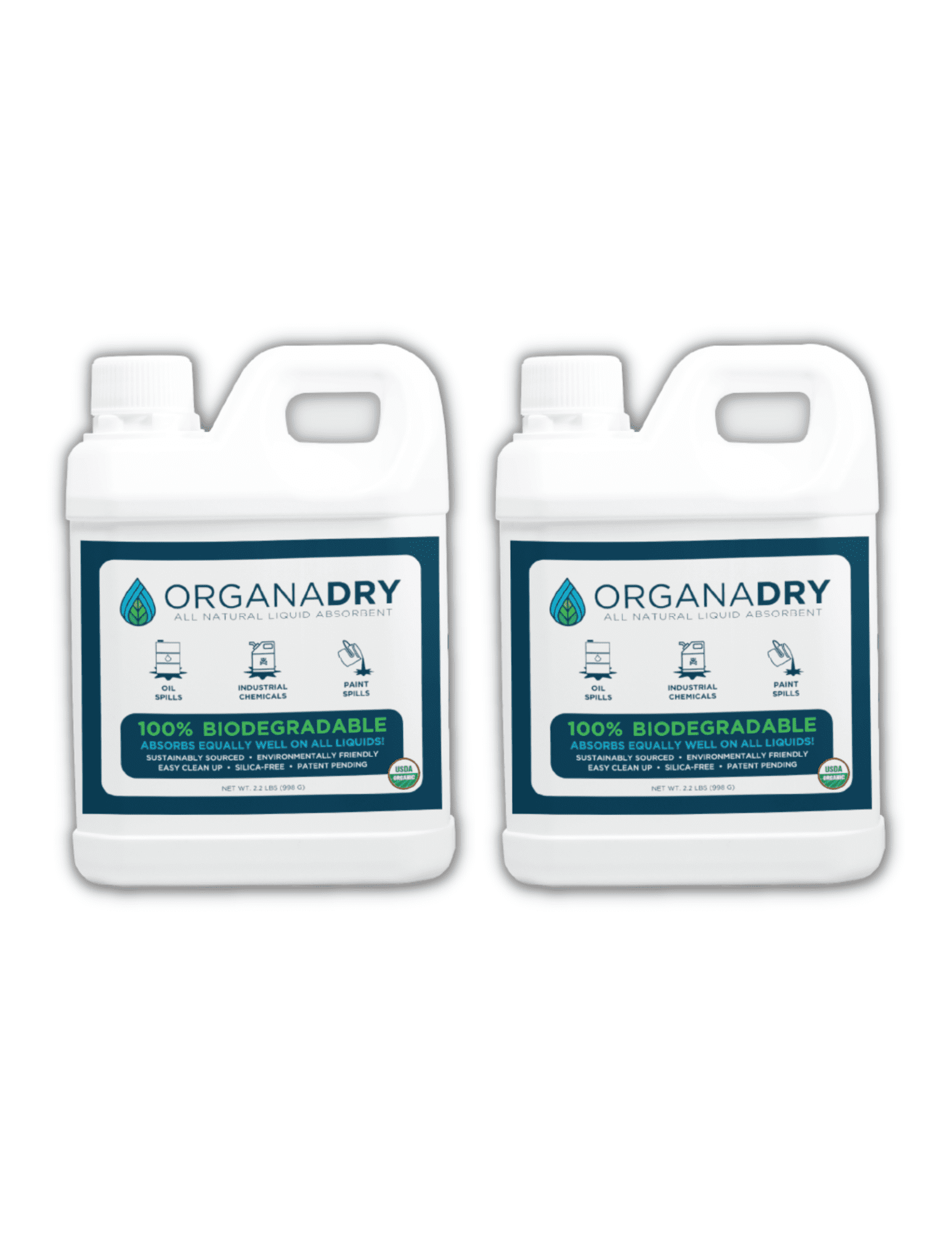 OrganaDry All Natural Liquid Absorbent, 100% Biodegradable, Silica Free
