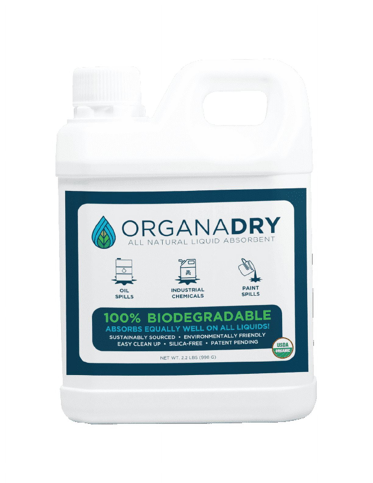 OrganaDry All Natural Liquid Absorbent, 100% Biodegradable, Silica Free