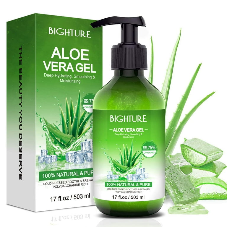 SVATV Natural Aloe Vera Gel for Face, Skin, Hair & Sunburn Relief with Cold  Pressed, Vegan, Unscented Gel | Suitable for All Skin Types For Men 