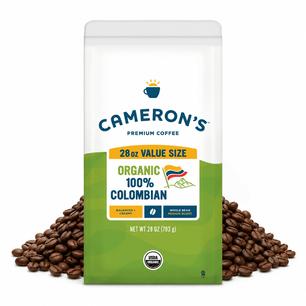 Organic 100% Colombian Whole Bean Coffee 28oz