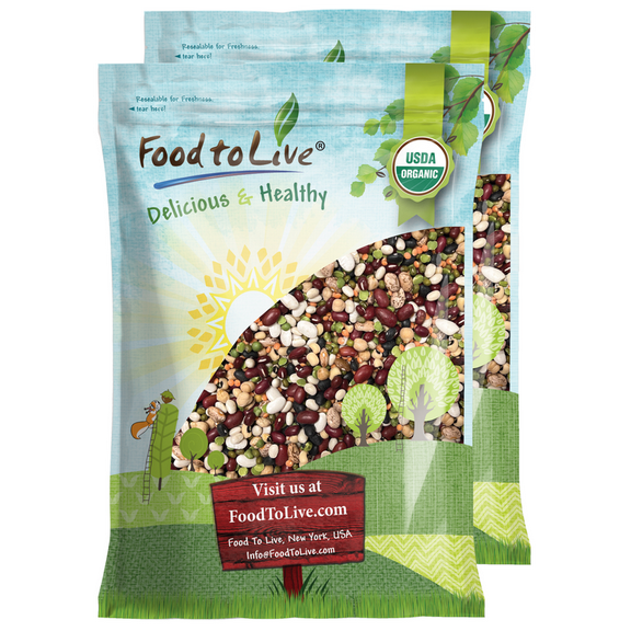 Organic 12 Bean Soup Mix, 20 Pounds  Vegan, Kosher, Bulk  by Food to Live