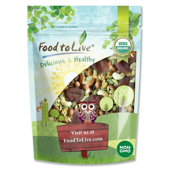 Organic 6-Forces Trail Mix, 0.5 Pounds Non-GMO, Raw, Vegan, Kosher by Food to Live