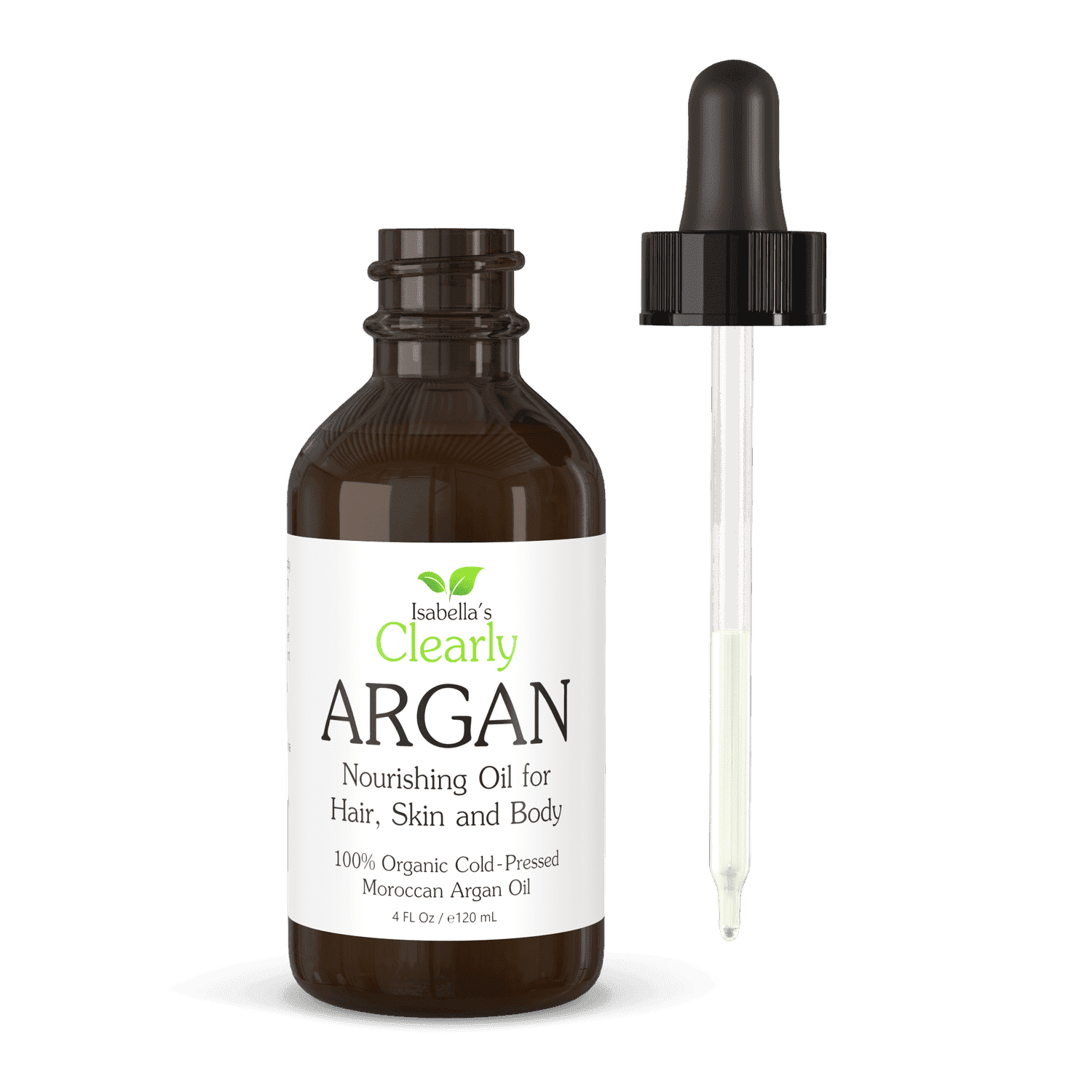 Organic ARGAN Oil of Morocco | 100% Pure Cold Pressed Oil for Hair, for Face, for Scalp, for Skin, for Nails and for Body | Virgin, Unrefined, In Glass Bottle (Bulk 120 ml)