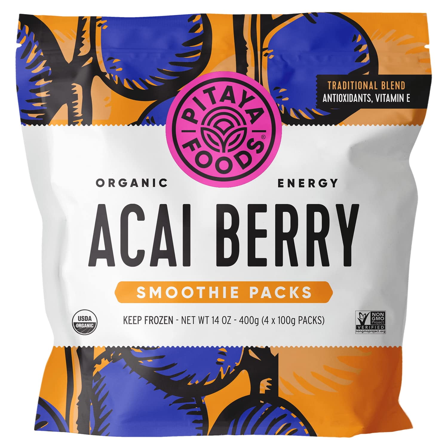 Organic Acai + Guarana Smoothie Packs, PrePackaged Frozen Fruit Purée
