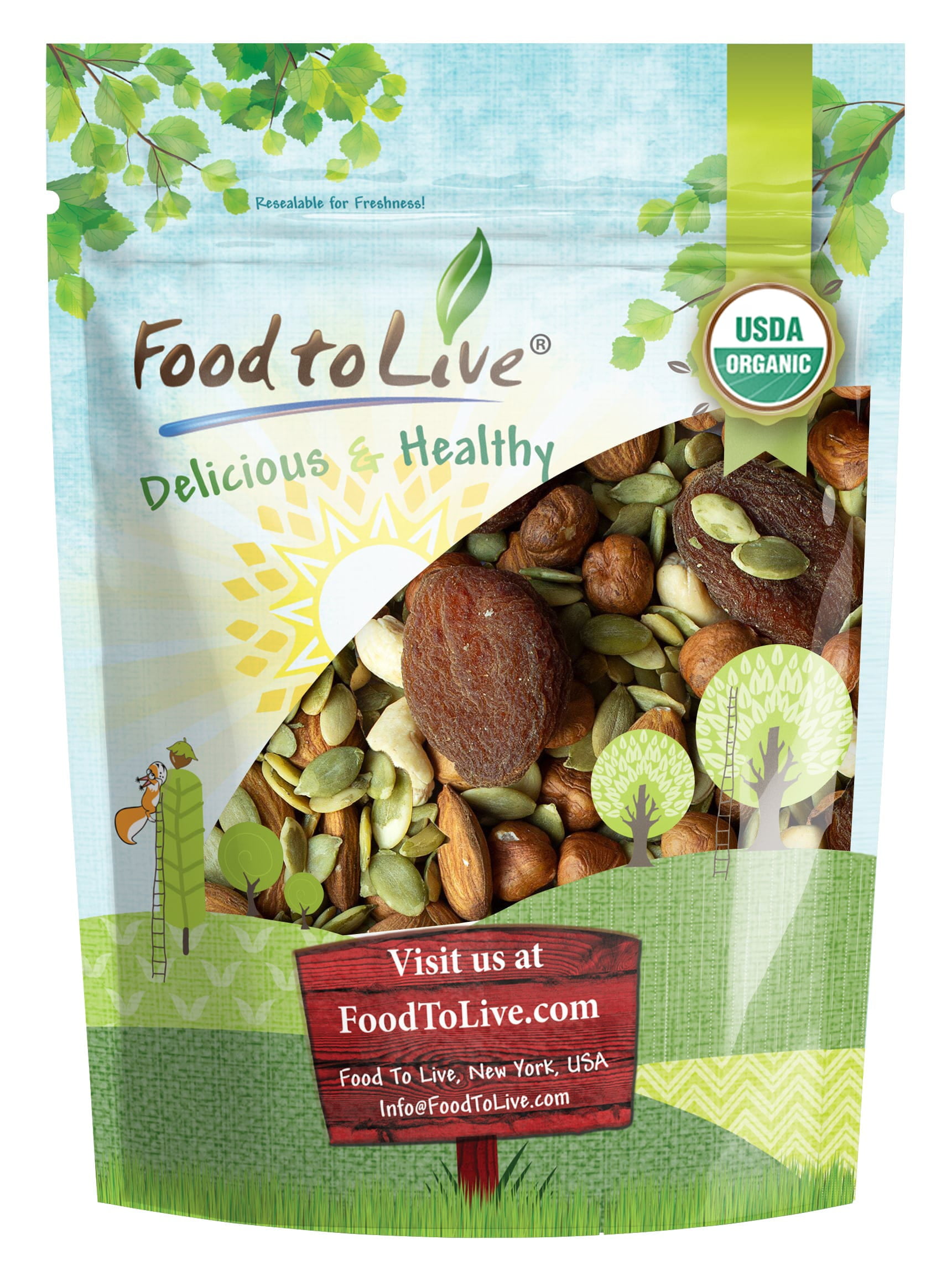 Organic Active Life Trail Mix, 0.25 Pounds ? Non-GMO, Raw, Vegan, Kosher ? by Food to Live