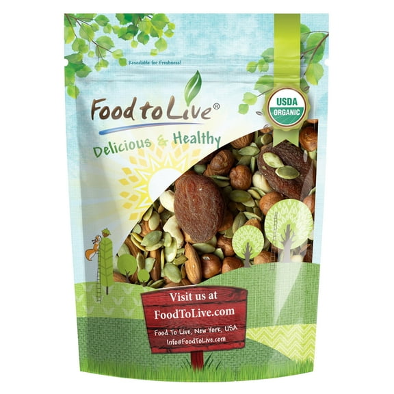 Organic Active Life Trail Mix, 0.5 Pounds  Non-GMO, Raw, Vegan, Kosher  by Food to Live