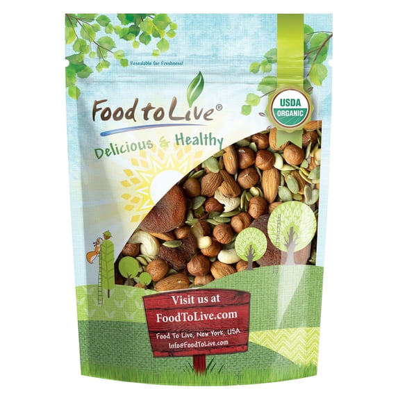 Organic Active Life Trail Mix, 2 Pounds — Non-GMO, Raw, Vegan, Kosher — by Food to Live
