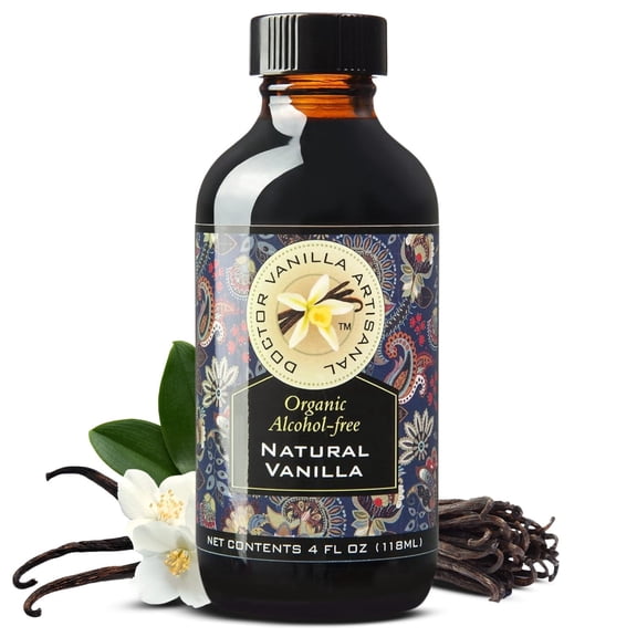Organic Madagascar Bourbon Vanilla - Alcohol-Free Flavor - 4 fl oz