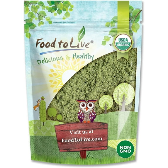 Organic Alfalfa Powder, 4 Ounces — Non-GMO, Raw, Kosher, Vegan, Bulk, Rich in Fiber, Great for Juices, Drinks, and Smoothies - by Food to Live