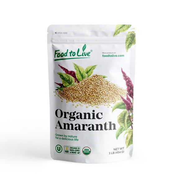 Organic Amaranth Seeds, 1 Pound — Non-GMO, Kosher, Raw, Vegan — by Food to Live