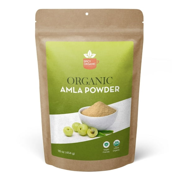 Organic Amla Powder - Pure Indian Gooseberry Fruit Powder, Natural Vitamin C Source, Traditional Berry Powder (16 oz)