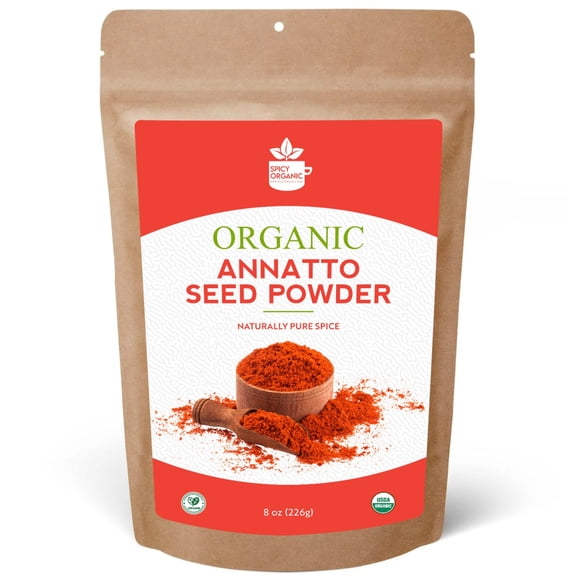Organic Annatto Ground - Certified USDA Organic - Ground Achiote Powder for Seasoning and Cooking