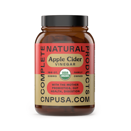 Organic Apple Cider Vinegar Capsules - 530mg 100 Pills Pure ACV with The Mother, Organic Diet & Unfiltered Nutrition