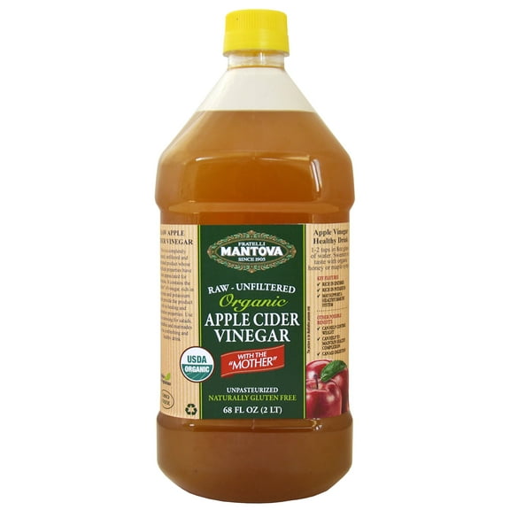 Mantova Organic Apple Cider Vinegar, 68 oz (Pack of 2) (Pack of 2)