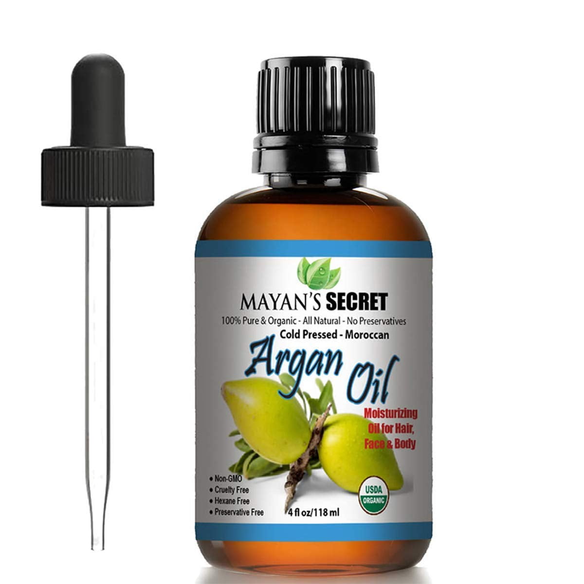 Organic Argan Oil For Hair Growth, Skin, Face, Nails, Beard Cuticles Nourishing Soothing Oil for