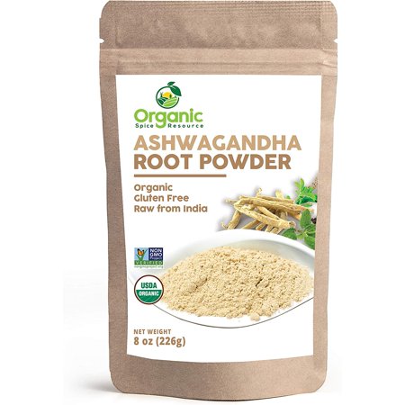 Organic Ashwagandha Root Powder | 8 oz (226g) | Lab Tested for Purity | Resealable Kraft Bag, Non-GMO, Indian Ginseng, Withania Somnifera -100% Raw from India, by SHOPOSR