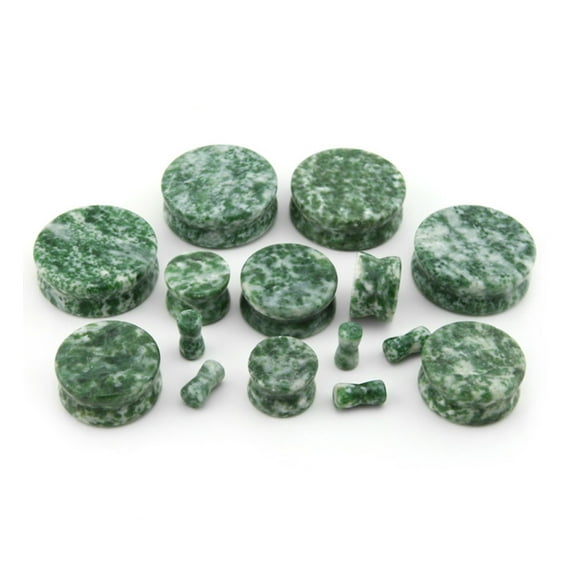 Organic Aventurine Quartz Stone Double-Sided Flare Gauges / plugs / Tunnels 2 Piece (1 Pair) (B/80) (5/8'' (16MM))