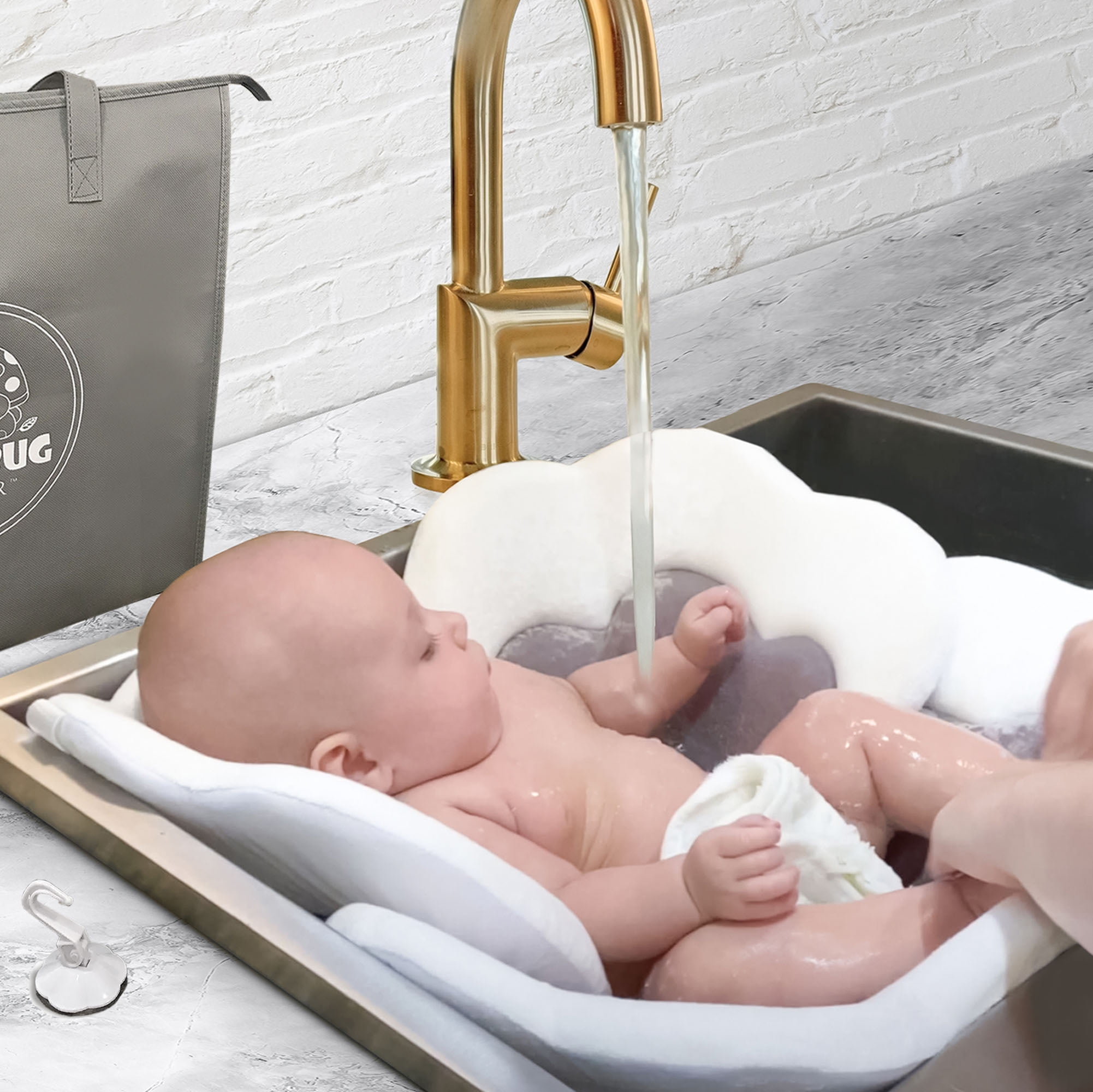 Baby Soft Sink Baby Bath Mat - Baby Bath Cushion for Travel - Baby