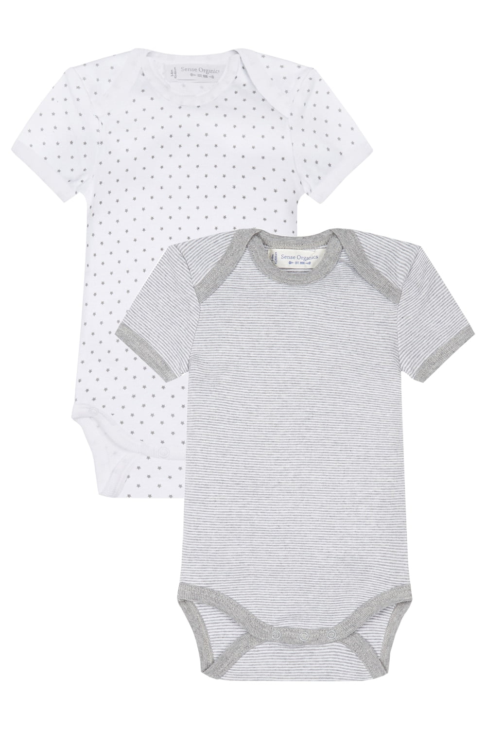 Organic Baby Clothes – Gender Neutral Infant Onesie Bodysuit with Short Sleeves, GOTS Cotton (2 Pack, 6-9 months)