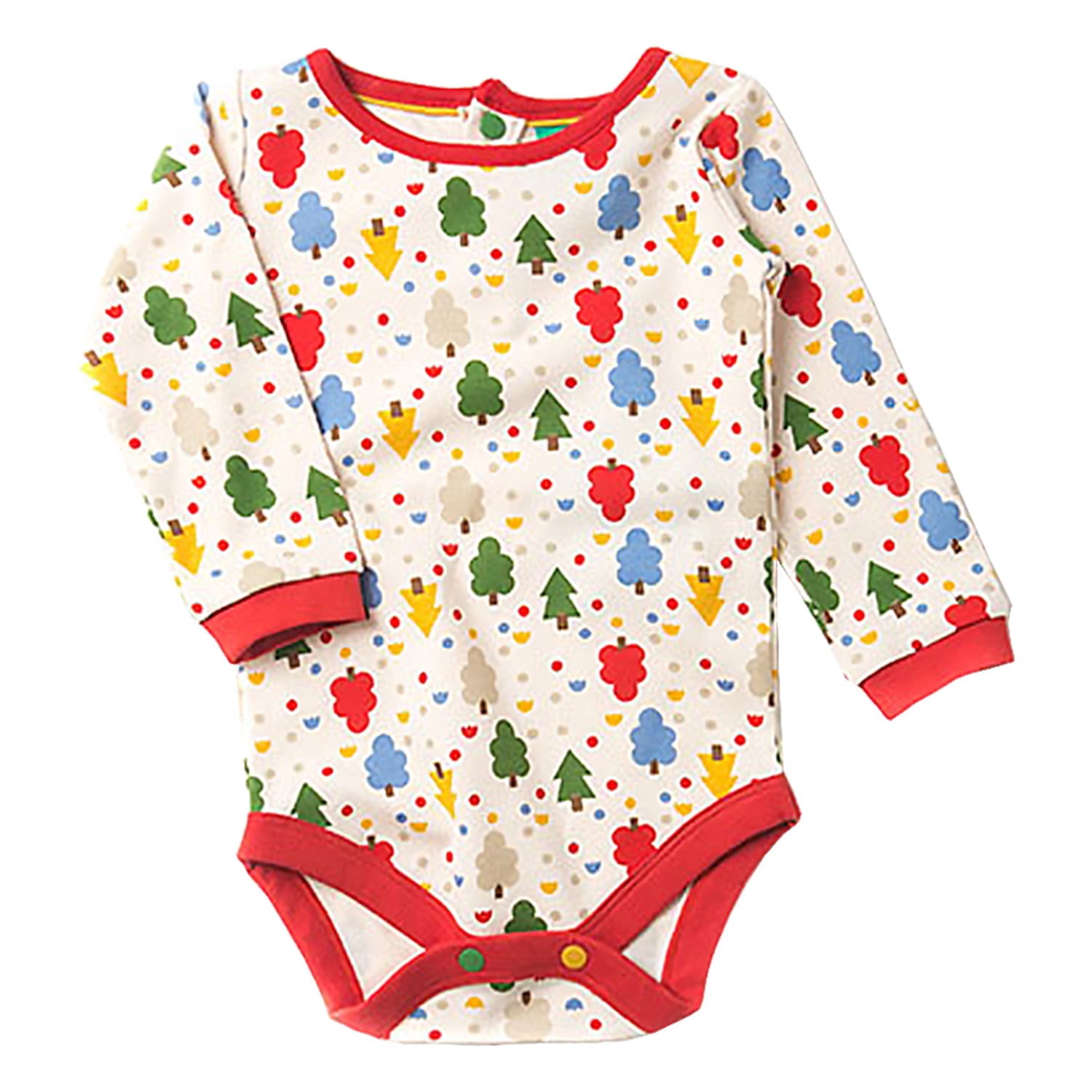 Organic Baby Clothes – Long Sleeve Onesie Bodysuit, Fairtrade Cotton (Forest, 9-12 months)