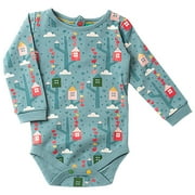 Organic Baby Clothes   Long Sleeve Onesie Bodysuit, Fairtrade Cotton Tree House, 9-12 months