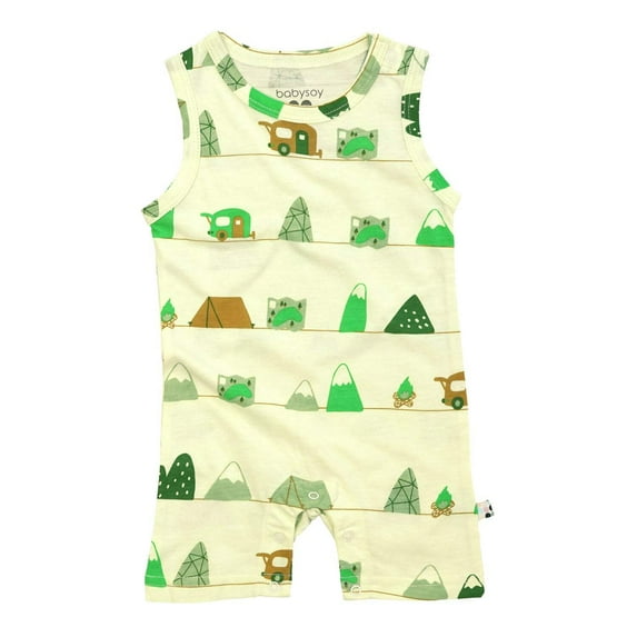 Babysoy Organic Baby Tank Romper Shortall 3-6 Months