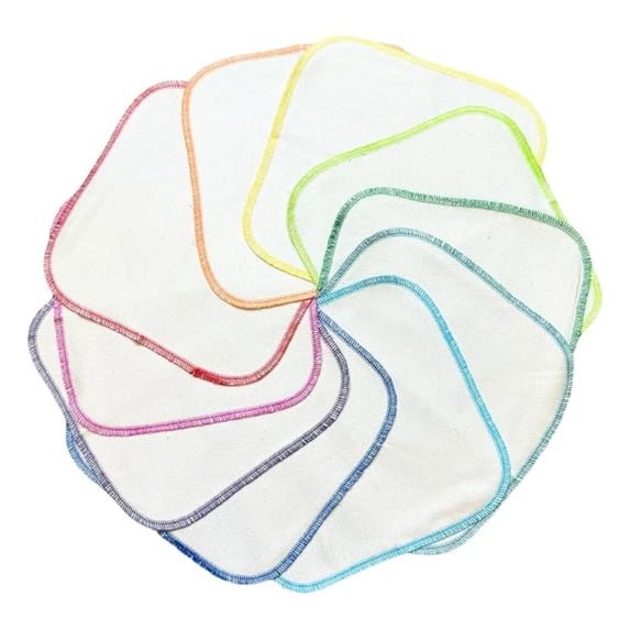 Organic Baby Wipes 2 Ply, 8x8 Inch Washcloths - Soft & Absorbent, Newborn & Sensitive Skin, Cloth Wipes for Diaper Change & Gentle Cleaning, Set of 20