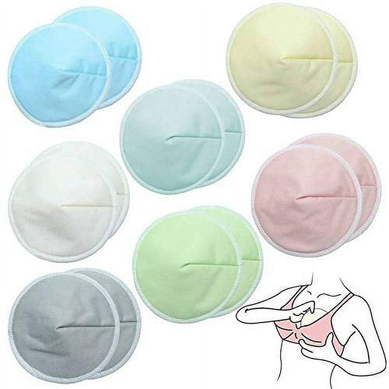 Bamboo Viscose Nursing Pads - 14 Washable Pads with Wash and Storage Bags -  Breastfeeding Nipple Pads for Maternity - Reusable Breast Pads for