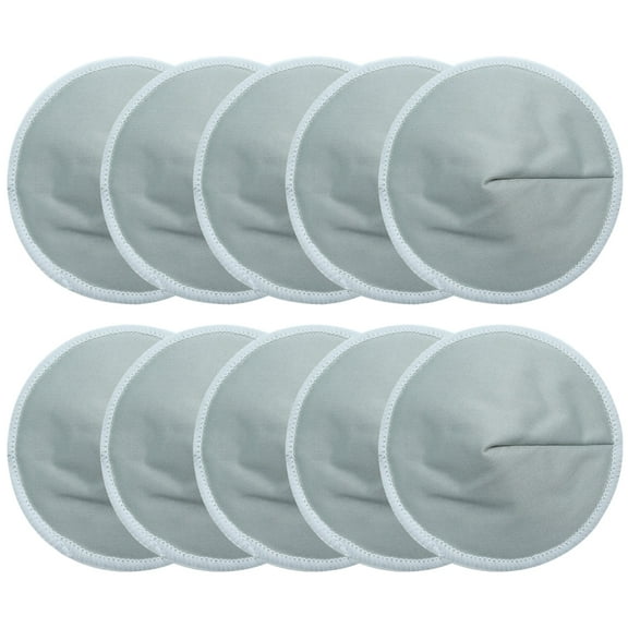 Organic Bamboo Nursing Pads - 10 Washable Pads - Reusable Breastfeeding Cotton Pads for Overnight Leak Protection