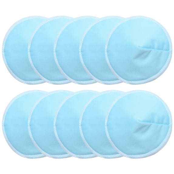 Organic Bamboo Nursing Pads - 10 Washable Pads - Reusable Breastfeeding Cotton Pads for Overnight Leak Protection