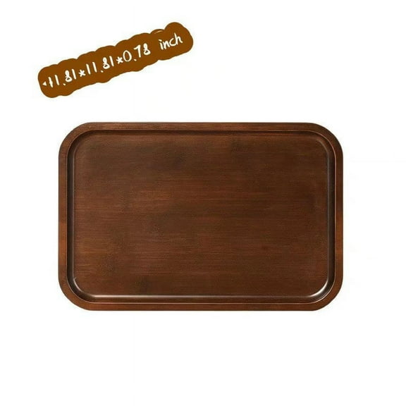 Organic Bamboo Serving Tray - Rectangular Edges for Living Room,Restaurants 11.81 x 7.87 x 0.78 inch